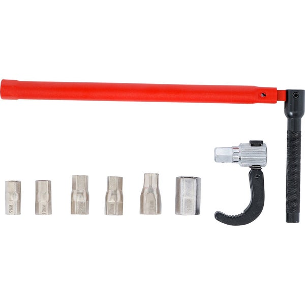 Fahrradwerkzeugsatz mit Schraubenschlüssel und Steckschlüsseln