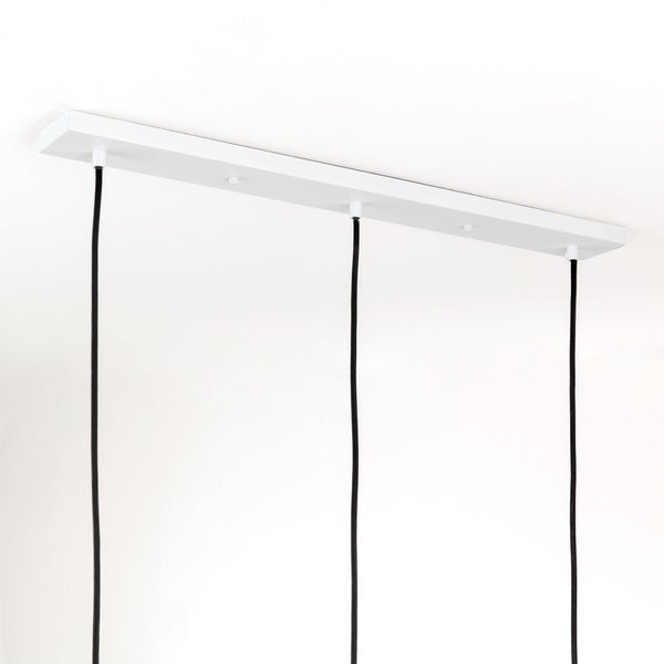 Deckenbaldachin für Leuchte länglich Abzweigdose mit 3 Kabelauslässen, für Esstisch, 70x8cm, Weiß