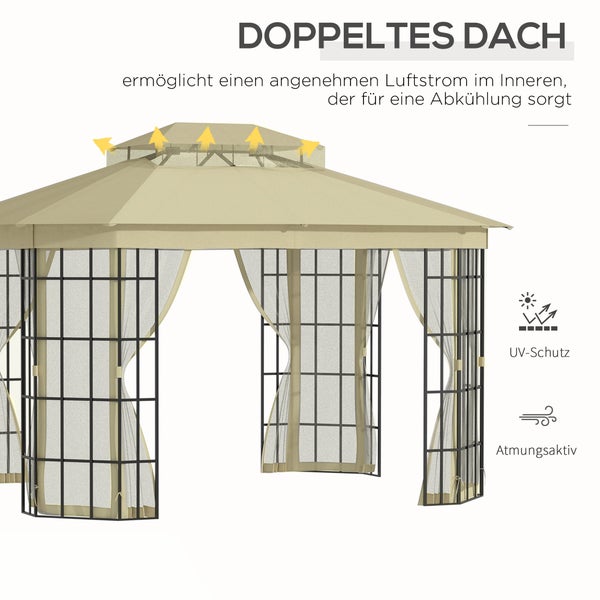 Doppeldachpavillon mit UV-Schutz und atmungsaktivem Material