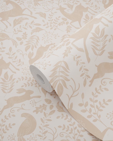 Tapetenrolle mit Tier- und Pflanzenmuster