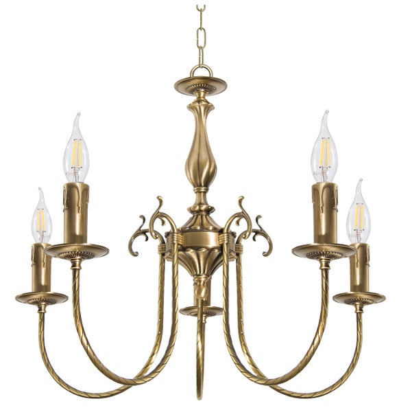 Kronleuchter mit fünf Leuchten im Kerzen-Design