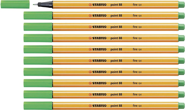 STABILO Fineliner Point 88 grün, 10er Pack