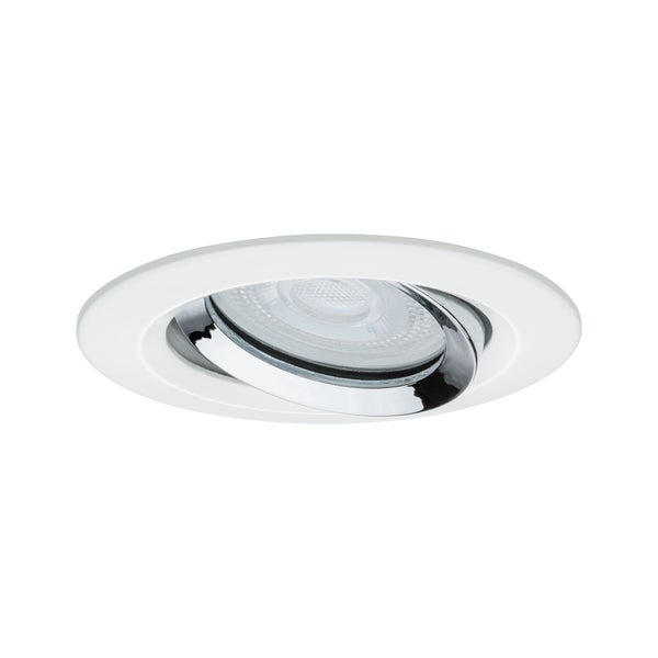 Einbauleuchte Nova Plus schwenkbar IP65 rund 93mm 30° GU5,3 / GU10 max. 35W 230/12V dimmbar Weiß matt, Chrom