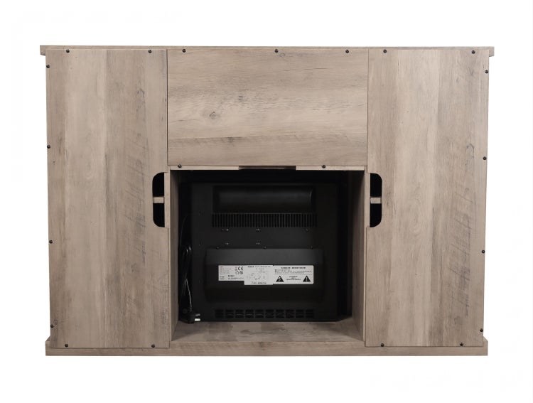 Rückseite eines Kamins aus Holzwerkstoff