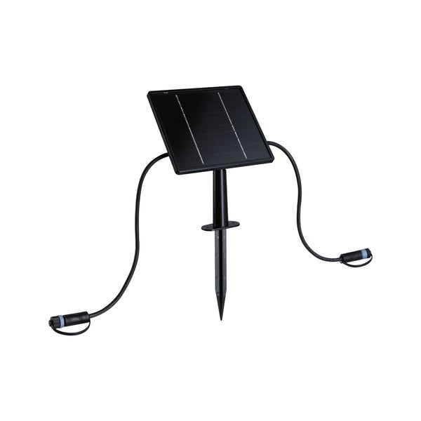 Inhalt des Solar-Bewässerungssystems: Solarpanel 183 mal 253 Millimeter, Erdspieß 165 Millimeter, Kabel 30 Zentimeter und 5 Jahre Garantie.