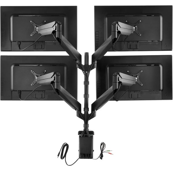 Monitor-Halterung tectake  für 4 Monitore mit Kabelführung