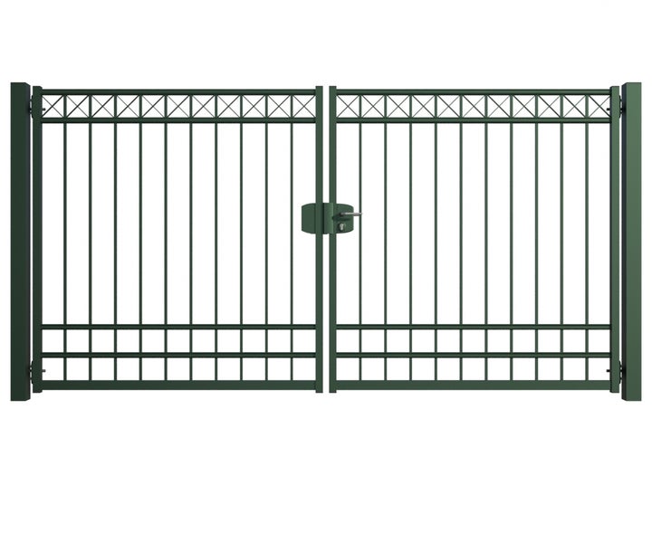 Doppelflügeltor aus Metall mit Griff