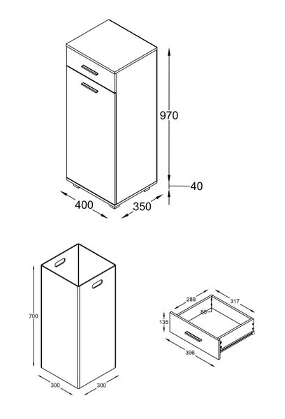 Wäscheschrank Wäschetruhe Wäschebox Zalo S