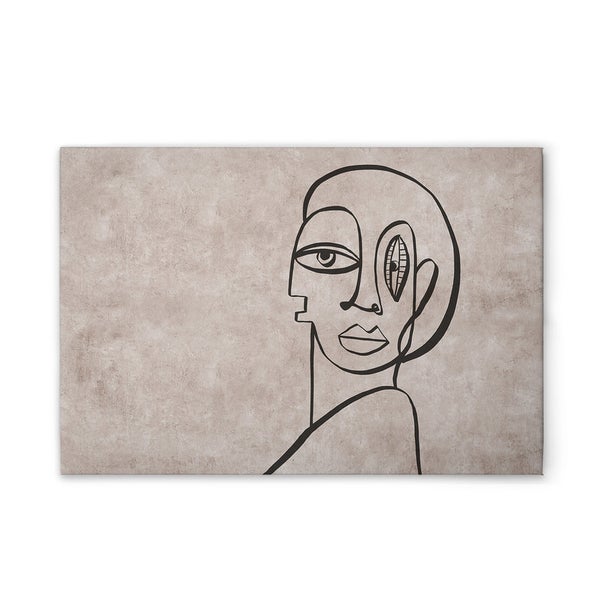 Dekorative Leinwand mit einem abstrakten Gesicht