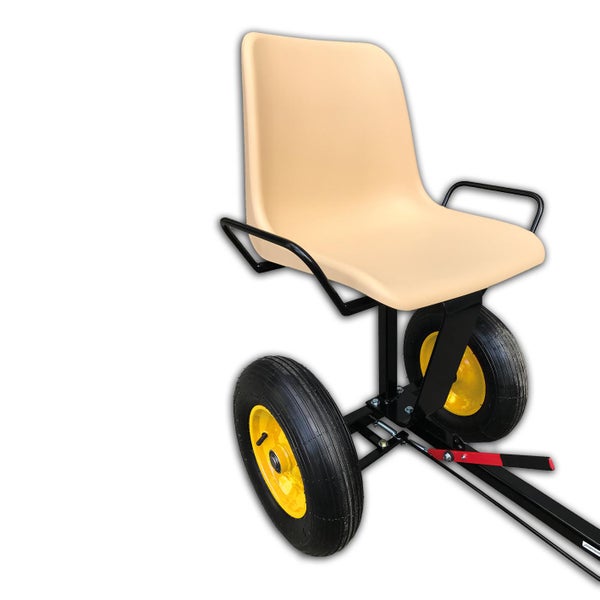 BAMATO Hochgrasmäher und Mulcher Sitz mit großen Reifen für unwegsames Gelände
