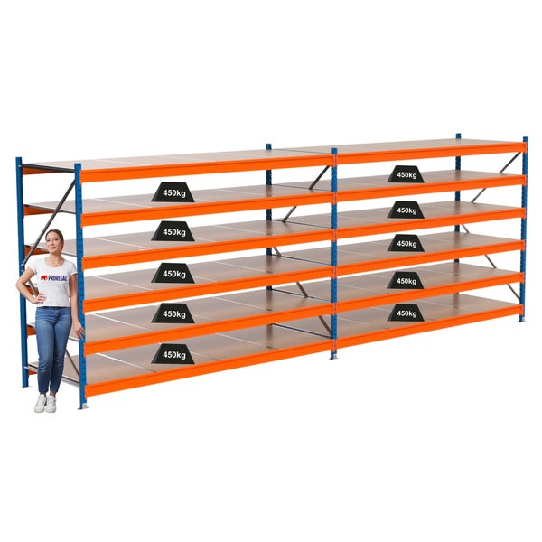 Lagerregal mit sechs Regalebenen und einer Traglast von 450 kg pro Ebene
