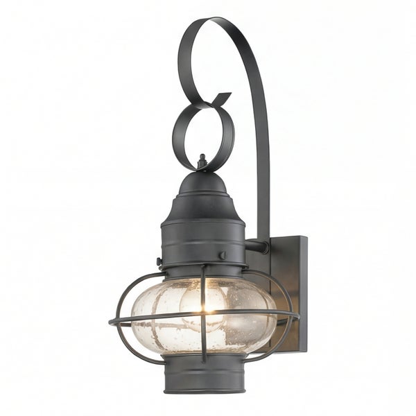 Schwarze Aussenwandleuchte mit klarem Glas