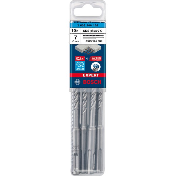 Bosch 10x Expert SDS plus-7X Hammerbohrer 7 x 100 x 165 mm - 2608900166