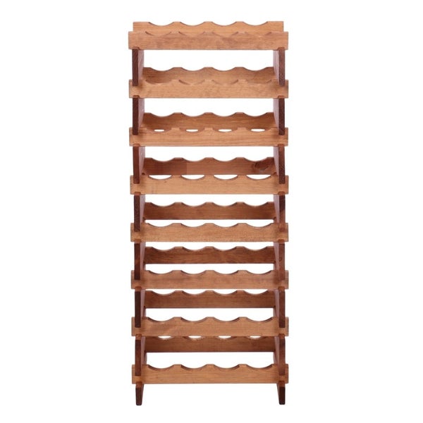 Weinregal VINOTECA FLEX PRO HxBxT 107x46x28cm 32 Flaschen auf 8 Ebenen Massives Kiefernholz Braun geölt