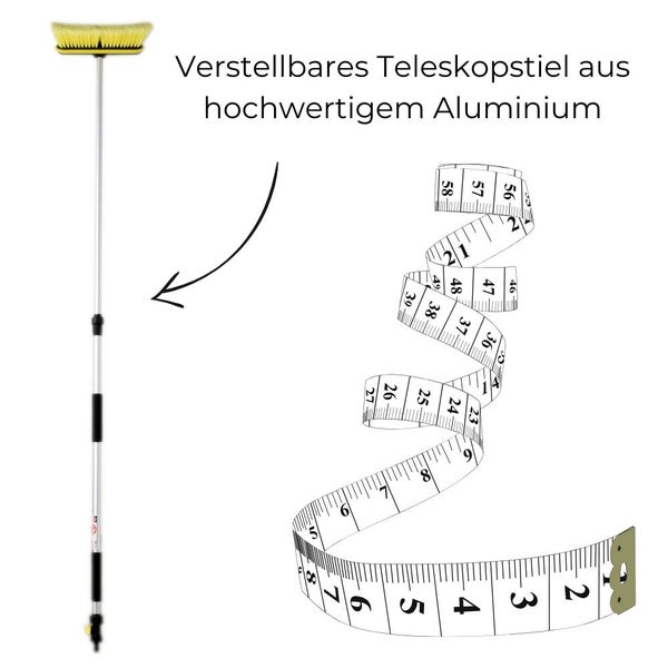 Auto Wasch Bürste Alu Teleskop Stiel Wasseranschluss An/Aus PKW Boot Caravan