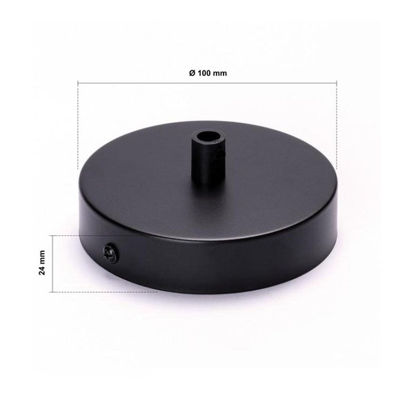 Deckenbaldachin Abdeckung für Hängeleuchten, Lampenbaldachin inkl. Klemmnippel, Ø 100 mm, Schwarz