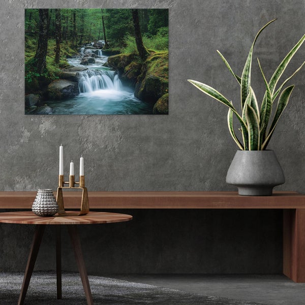 Bilder Wasserfall Natur Leinwandbild Wandbild Wanddeko Schlafzimmer 120X80 cm