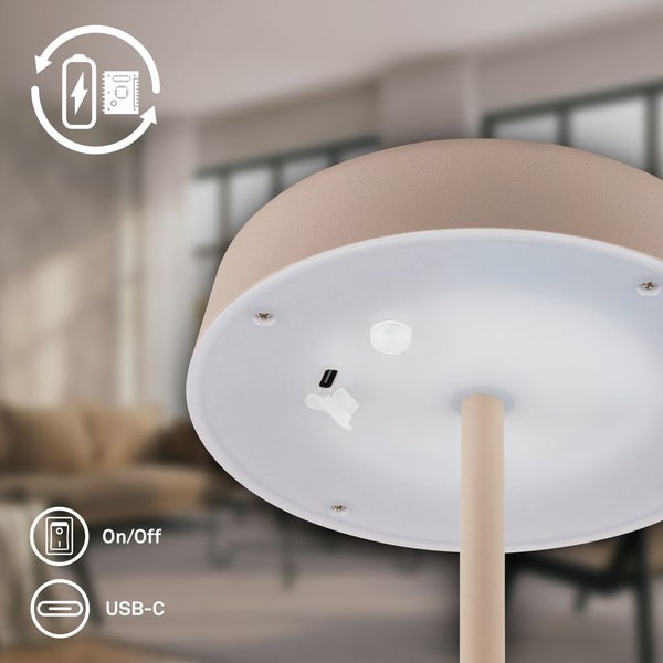 LED Tischlampe Akku LED Tischleuchte Kabellos Dimmbar Touch IP44 Outdoor