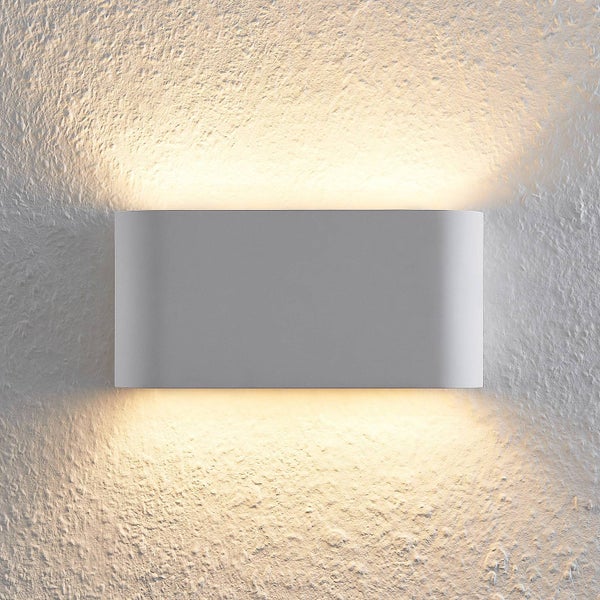 Lindby Wandleuchte, Wandlampe Innen Mavora (Modern) in Weiß aus Gips/Ton (2 flammig G9) - Wandstrahler Wandbeleuchtung Schlafzimmer / Wohnzimmer Licht nach oben & unten Wohnzimmerleuchte
