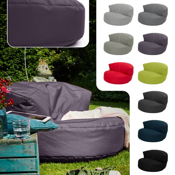 Green Bean Sitzsack Sofa mit Füllmaterial - Lounge im Sitzsack-Design 90x50cm mit ergonomischer Rückenlehne & waschbarem Bezug - Indoor und Outdoor geeignet in Anthrazit