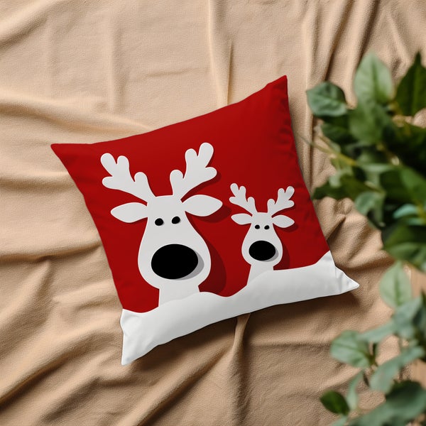 Kuschelkissen, Kissenhülle, Kissenbezug Weihnachten Niedliche Rentiere PI11245_40x40cm