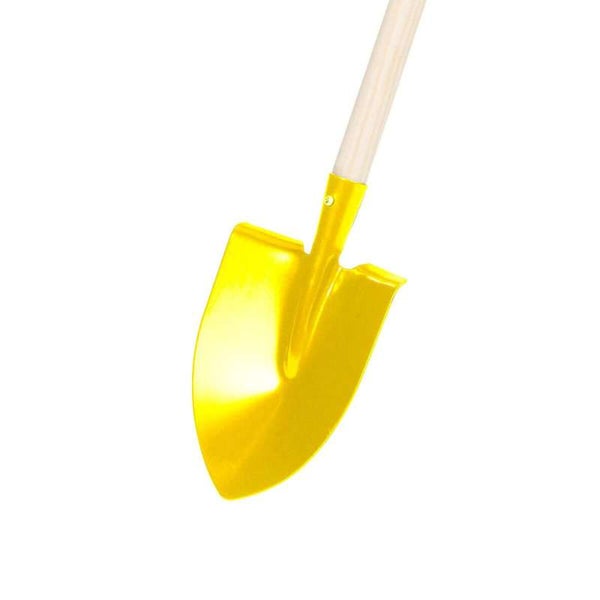 Spitze Kinderschaufel (Metall) mit Holz-Stiel - Gelb