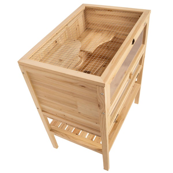 Kleintierkäfig tectake Binki 60 x 40 x 80 cm aus Holz braun