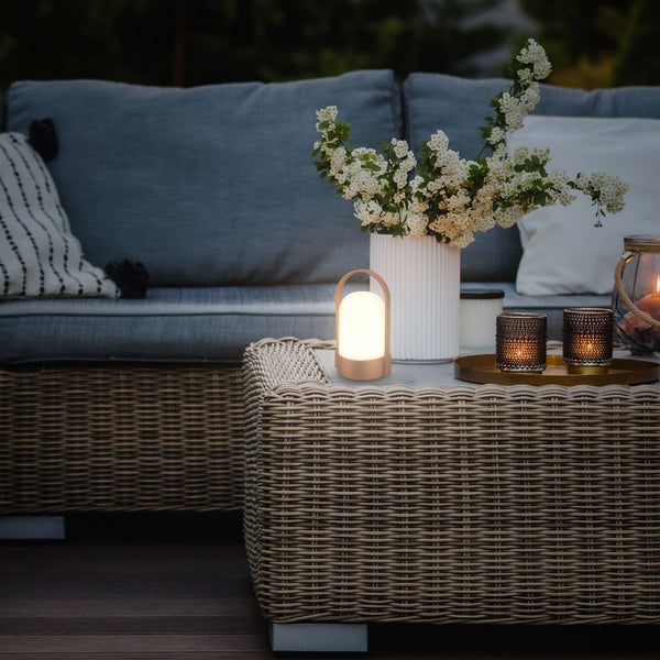 LED Tischlampe Akku LED Tischleuchte Dimmbar Kabellos Touch Terrasse Warmweiß