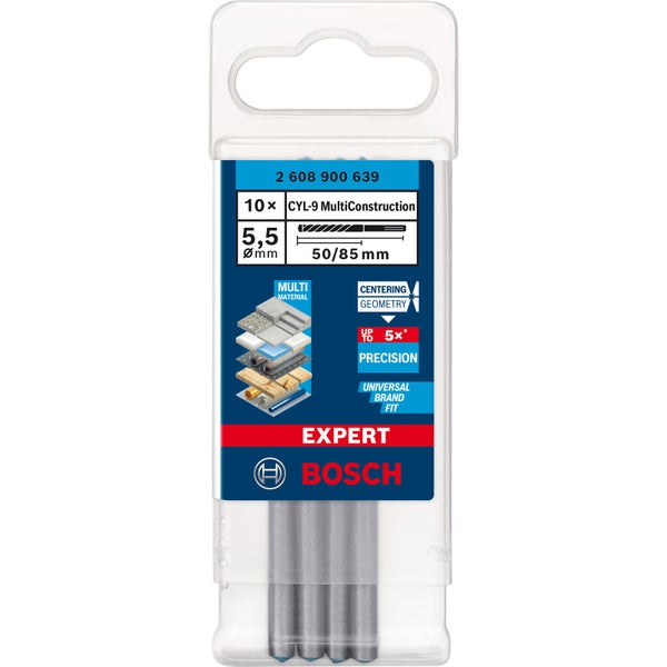 Bosch CYL-9 MultiConstruction Bohrer Set, 5,5 mm, 10 Stück