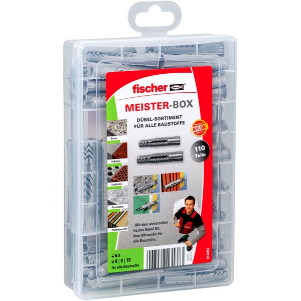 Fischer Meisterbox Dübelsortiment für alle Baustoffe, 110 Teile