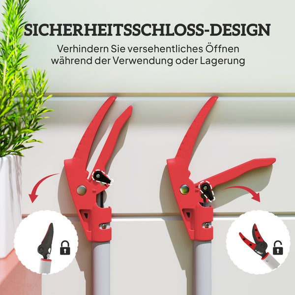 Sicherheitsschloss Design zum Schutz vor unbeabsichtigtem Öffnen des Geräts bei Gebrauch oder Lagerung