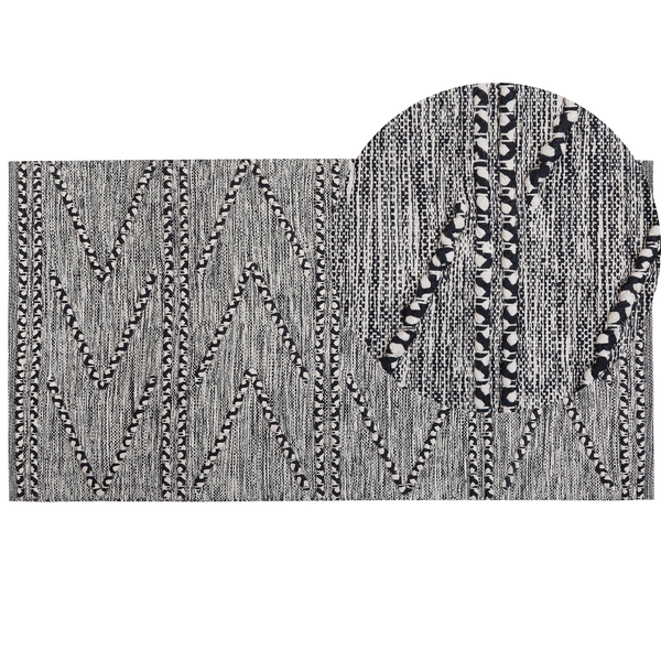Teppich TERMAL Schwarz 80 x 150 cm Baumwolle
