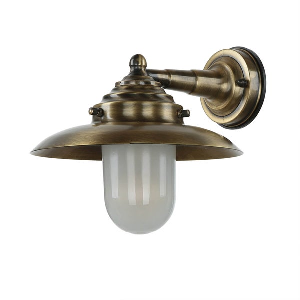 Wandleuchte im Retrodesign mit Glasschirm