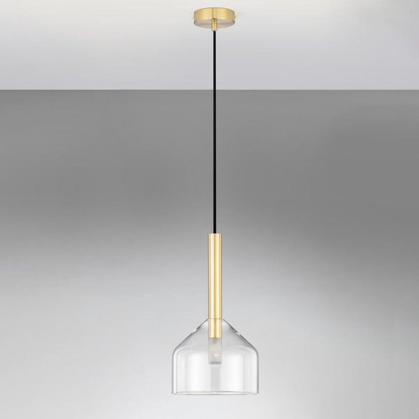 Pendelleuchte Amelia II in Transparent und Gold G9