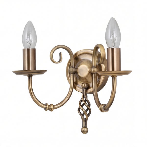 Wandleuchte mit zwei Leuchten und dekorativen Verzierungen