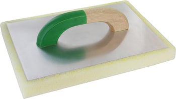 Reibebrett mit Schwammbelag und Holzgriff für Fliesenarbeiten