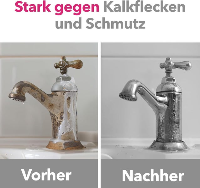 Ricostar Sanitärreiniger 500 ml – 3in1 Badreiniger für hygienische Sauberkeit – Kalkreiniger ideal für Sanitärporzellan, Amaturen, Chromstahl & Fliesen – Badreiniger-Spray gegen Kalk & Schmutz