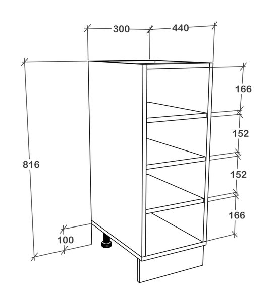 Küchenschrank Regal Küche Unterschrank Esilo 30cm
