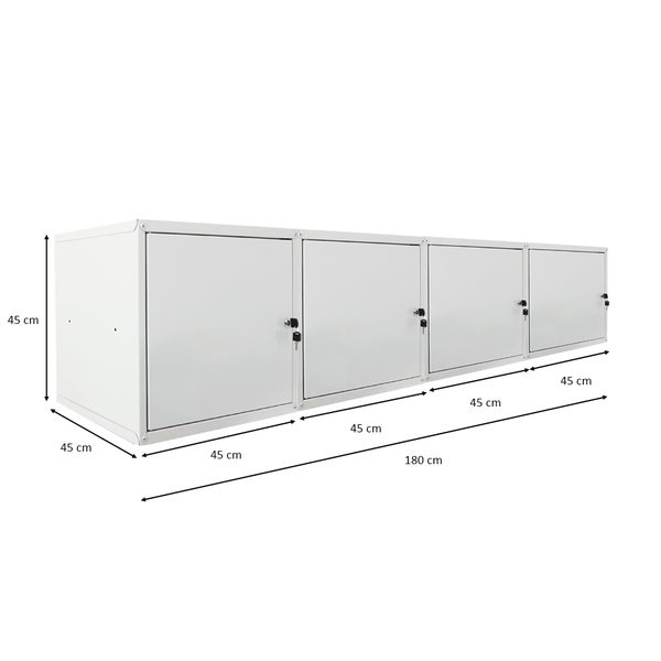 PROREGAL Mega Deal 4x Schließfachwürfel Cubic XL HxBxT 45 x 45 x 45 cm Grau
