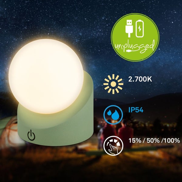 Mini LED Tischlampe kabellos IP54 Tischleuchte Akku Aussen/Innen Dimmbar Touch