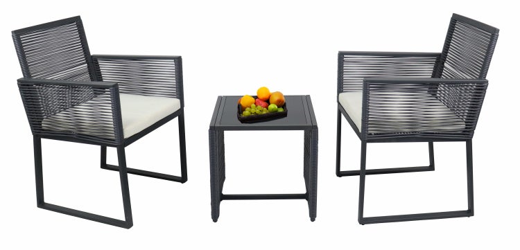 3 tlg. Set Lounge Balkon Gartenmöbel Fidola