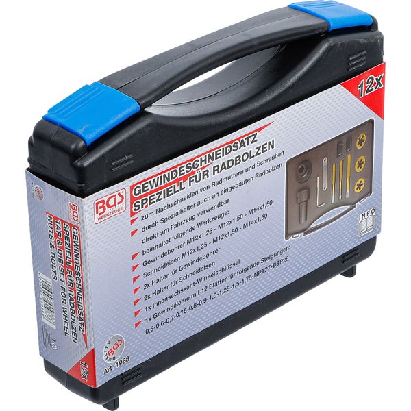 Radbolzen Gewindeschneidsatz im Werkzeugkoffer