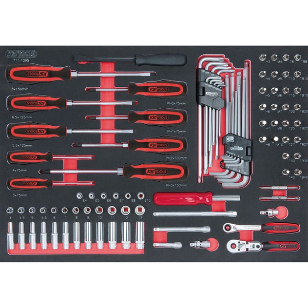 KS TOOLS SCS 1/4 Steckschlüssel-Satz 95tlg. in 1/1 Systemeinlage - 711.1095