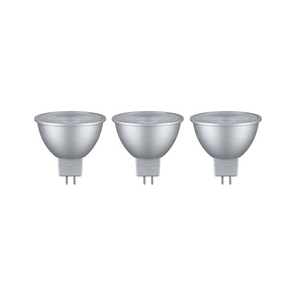 Standard 12V LED Reflektor GU5,3 3er-Set 3x450lm 3x6W 2700K Chrom