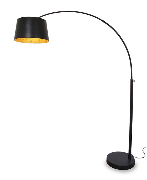 Bogenleuchte Glarona matt schwarz + blattgold 207 cm 10957