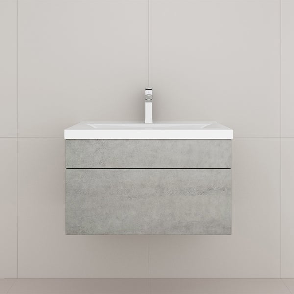 Home Deluxe - Badmöbel-Set - WANGEROOGE Grau - Small - inkl. Waschbecken und komplettem Zubehör - Breite Waschbecken: 60 cm | Badezimmermöbel Waschtisch Badmöbelset