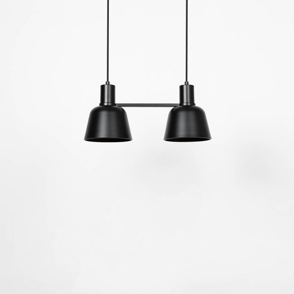 Lucande Pendelleuchte Servan (Design, Modern) in Schwarz aus Metall (2 flammig E27) - Design-Hängeleuchte Esstischlampe Hängelampe Hängeleuchte Wohnzimmerleuchte