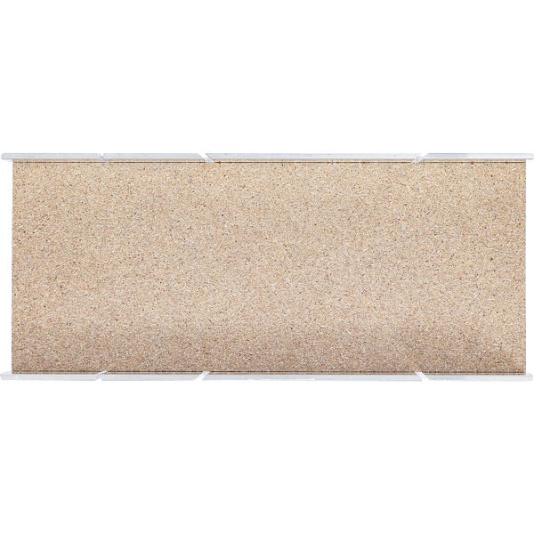 Spanplatte mit Metallprofilen an der Oberseite und Unterseite