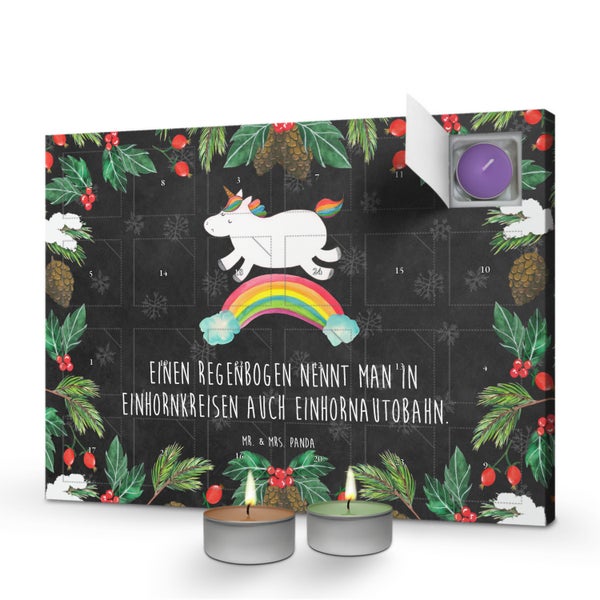 Mr. & Mrs. Panda Duftkerzen Adventskalender Einhorn Regenbogen - Schwarz