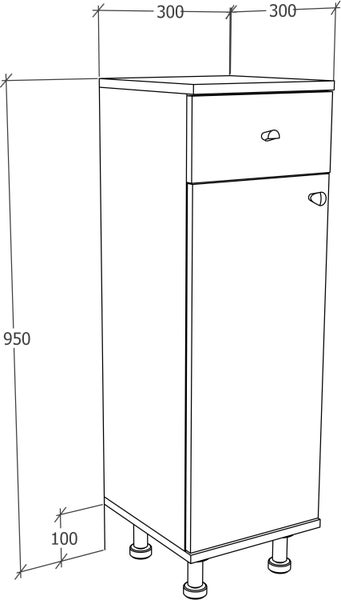 Badmöbel Midischrank Badschrank Schublade Nilosi